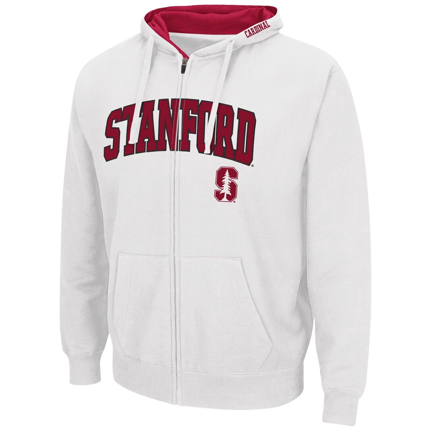 

Мужская белая толстовка с молнией во всю длину Stanford Cardinal Arch & Logo 3.0 Colosseum, Белый