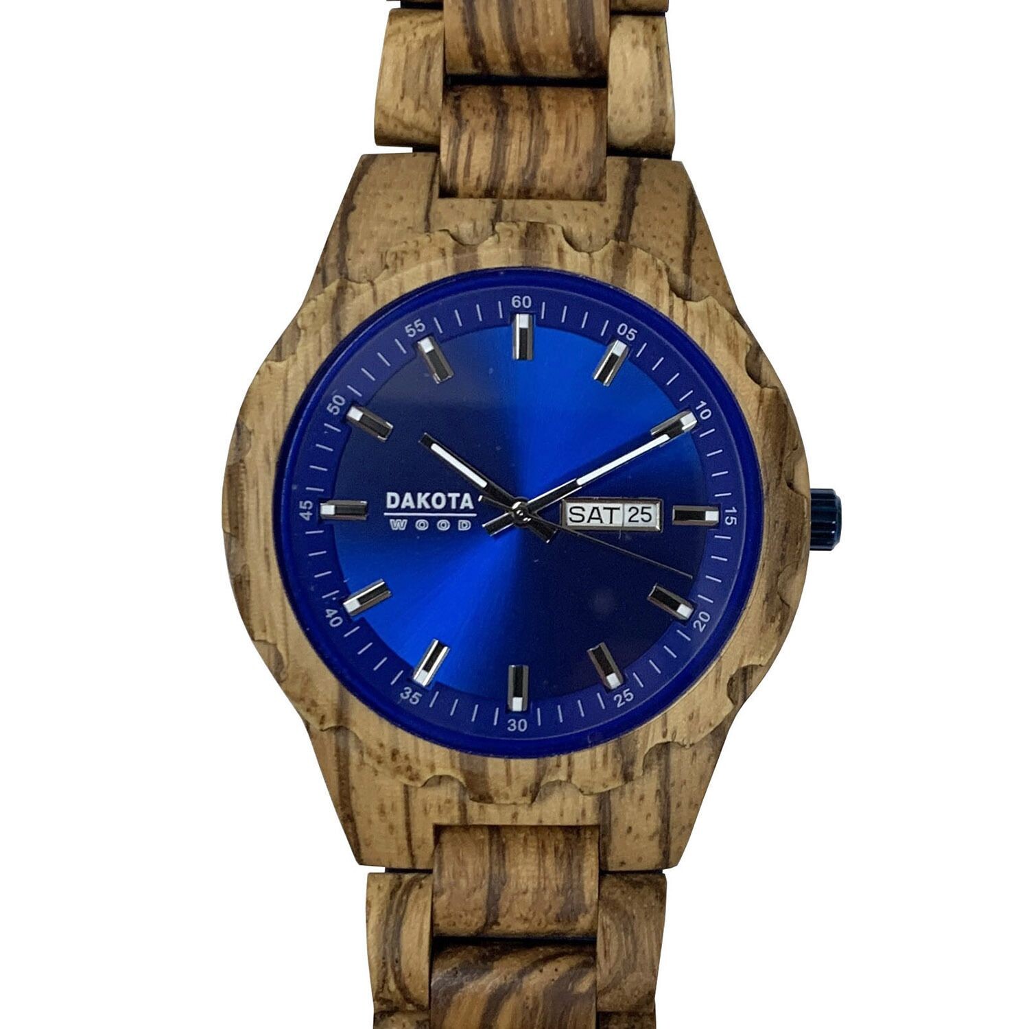 

Часы Dakota Zebrawood с ярким синим циферблатом