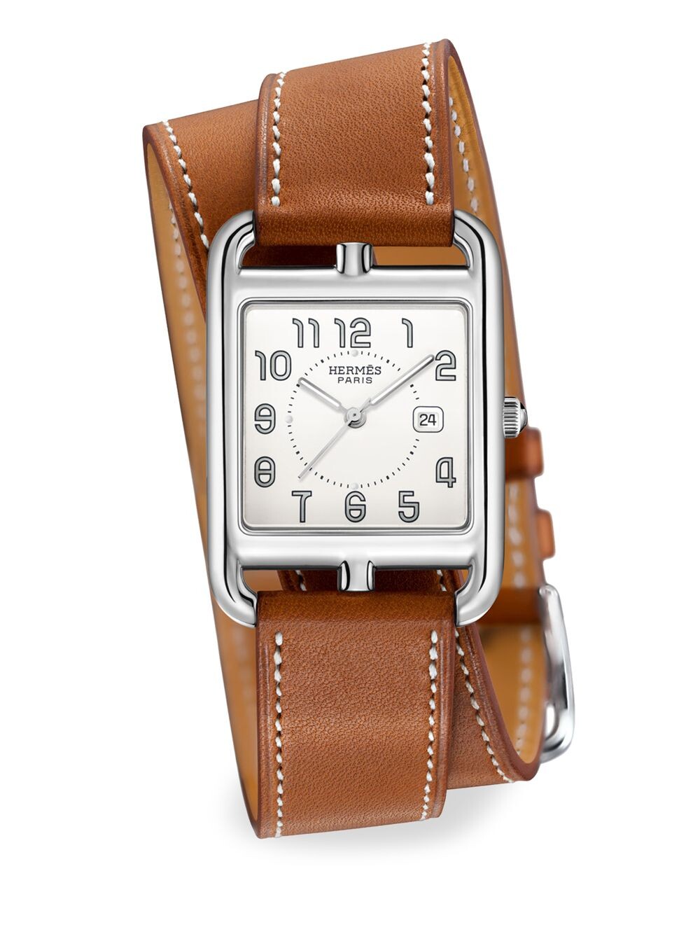 

Часы Cape Cod 37 мм из нержавеющей стали и кожаного ремешка HERMÈS