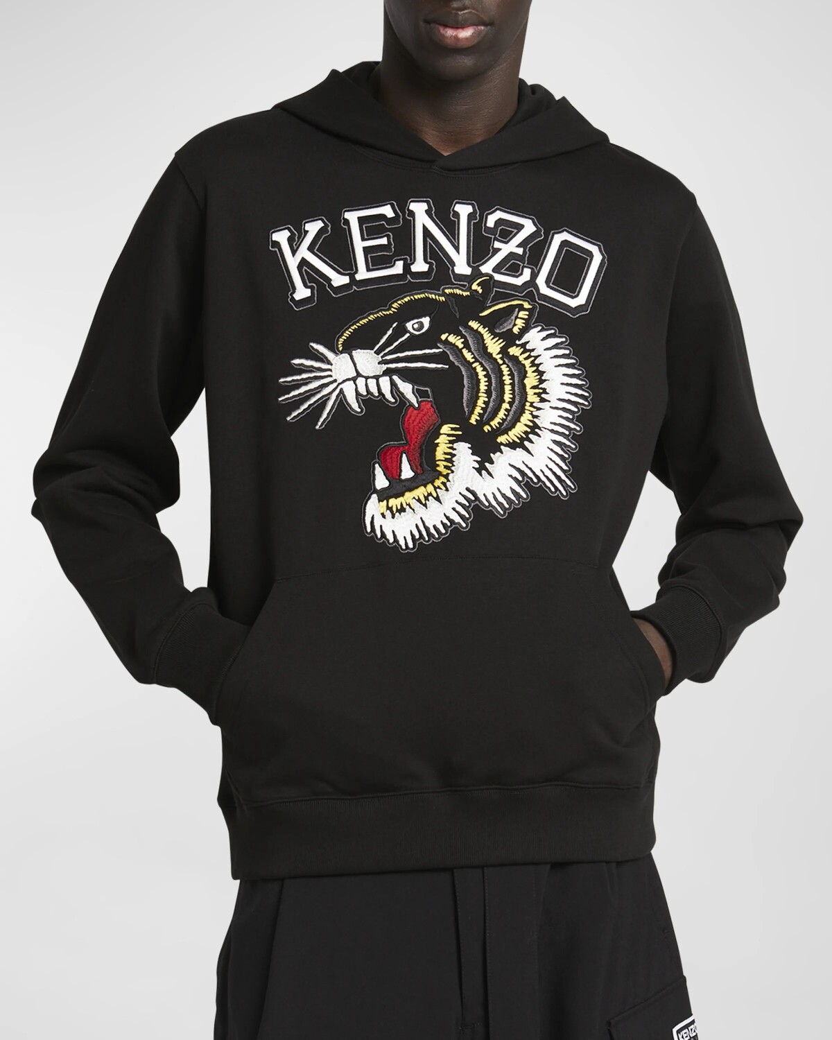 

Мужская толстовка с капюшоном и вышивкой Tiger Varsity Kenzo, цвет Black