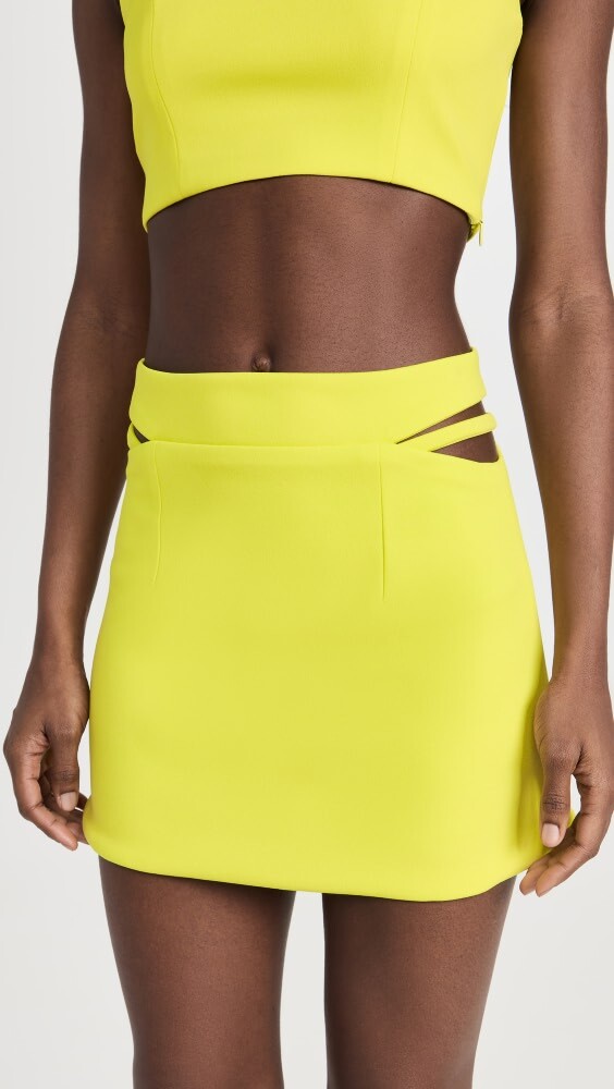 

Юбка мини Dur Doux High Waist Cutout, лаймовый