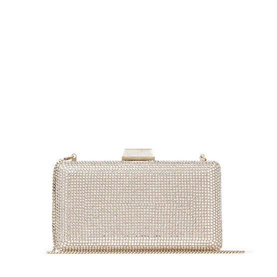 

Замшевый клатч Clemmie Honey Gold с кристаллами Jimmy Choo