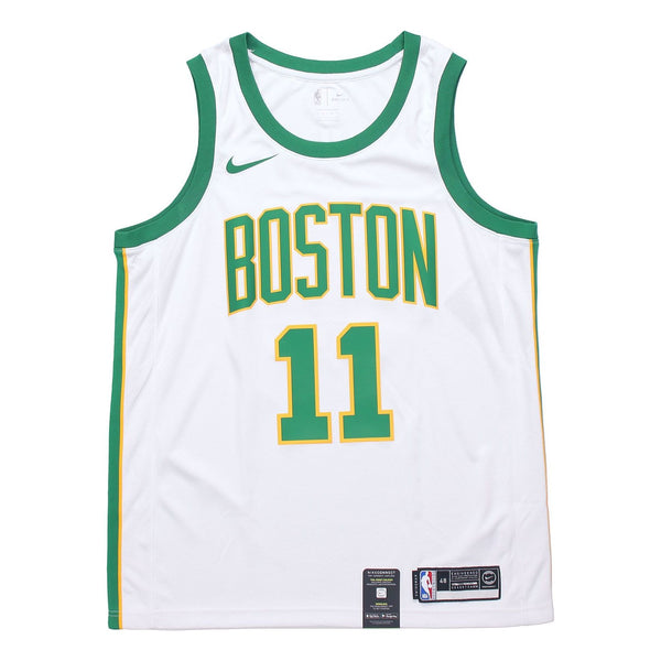 Майка Nike NBA 18-19 Kyrie Irving Basketball Jersey 'White Green', зеленый custom men basketball jersey stitched breathable 2 ball green version city jersey blue white