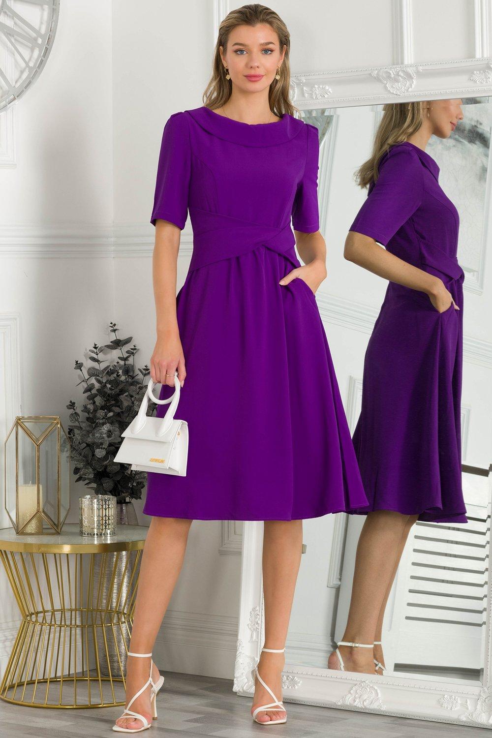 Платье Beckie с складным вырезом Jolie Moi, фиолетовый