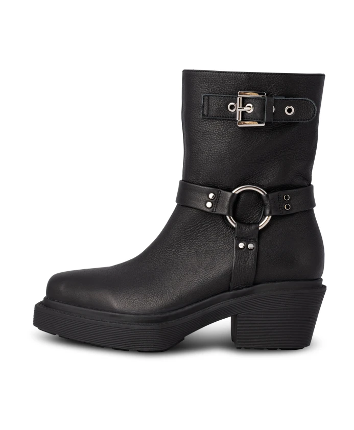 

Кожаные байкерские ботинки с пряжками Shoe The Bear, черный