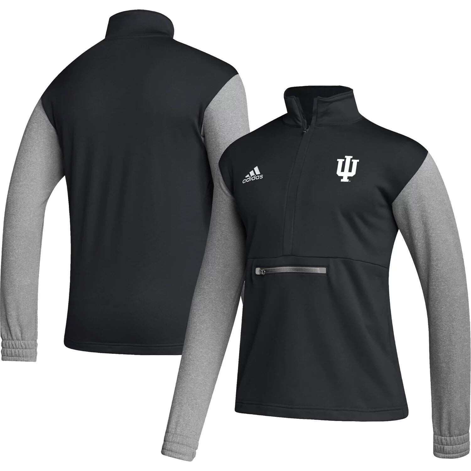 

Мужские черные/серые худи Indiana с коротким рукавом-молнией Team AEROREADY adidas, Черный