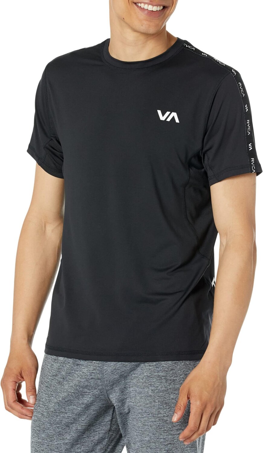 

Топ с короткими рукавами VA Sport Vent RVCA, цвет Black/Black