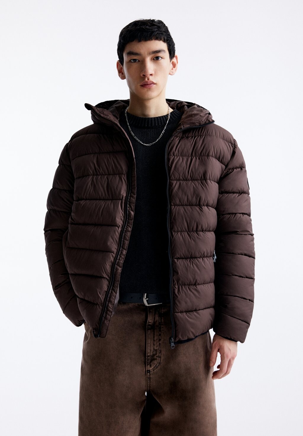 

Зимняя куртка PULL&BEAR, темно-коричневый