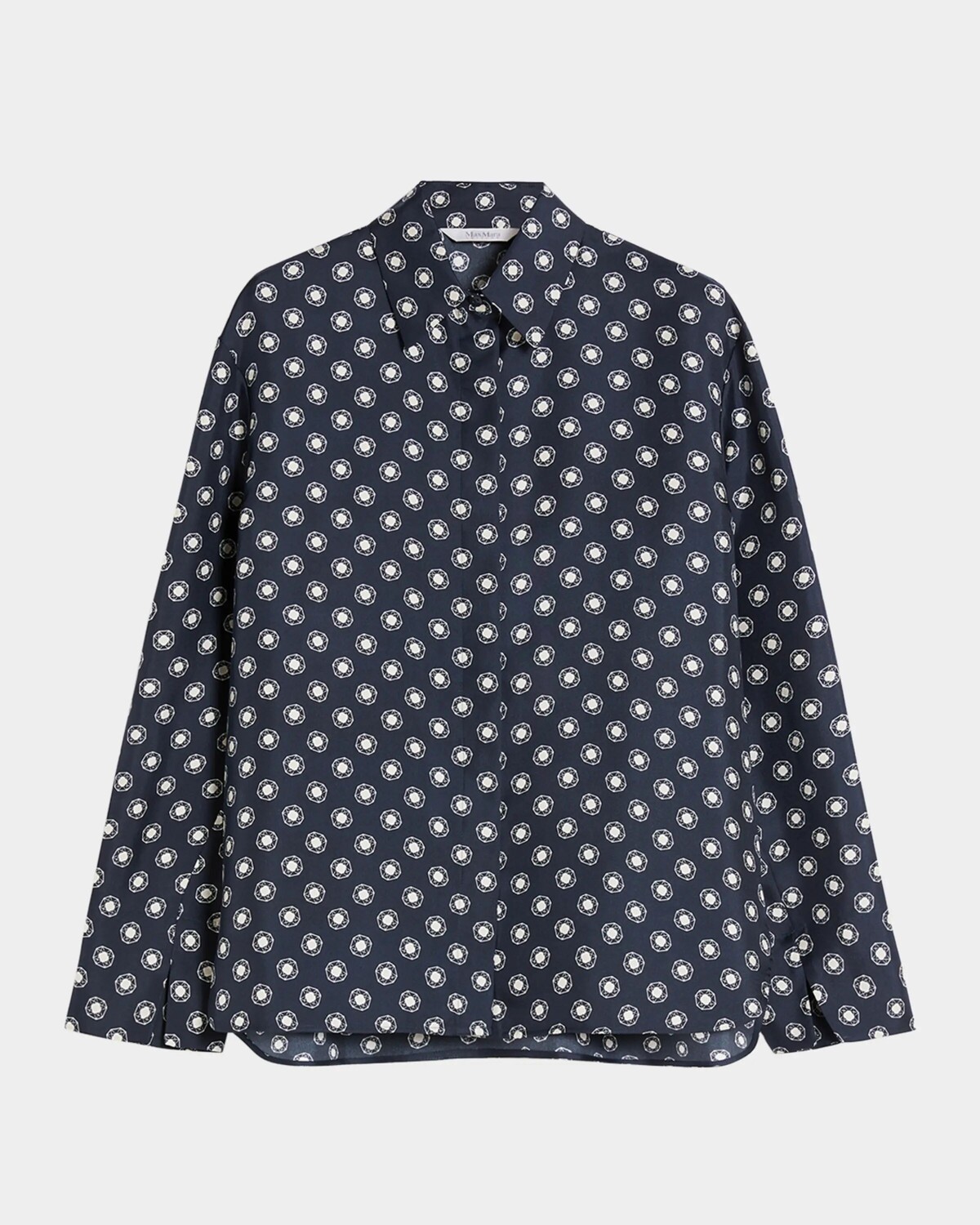 

Шелковая рубашка с принтом Urna Medallion Max Mara Leisure, цвет Midnightblue