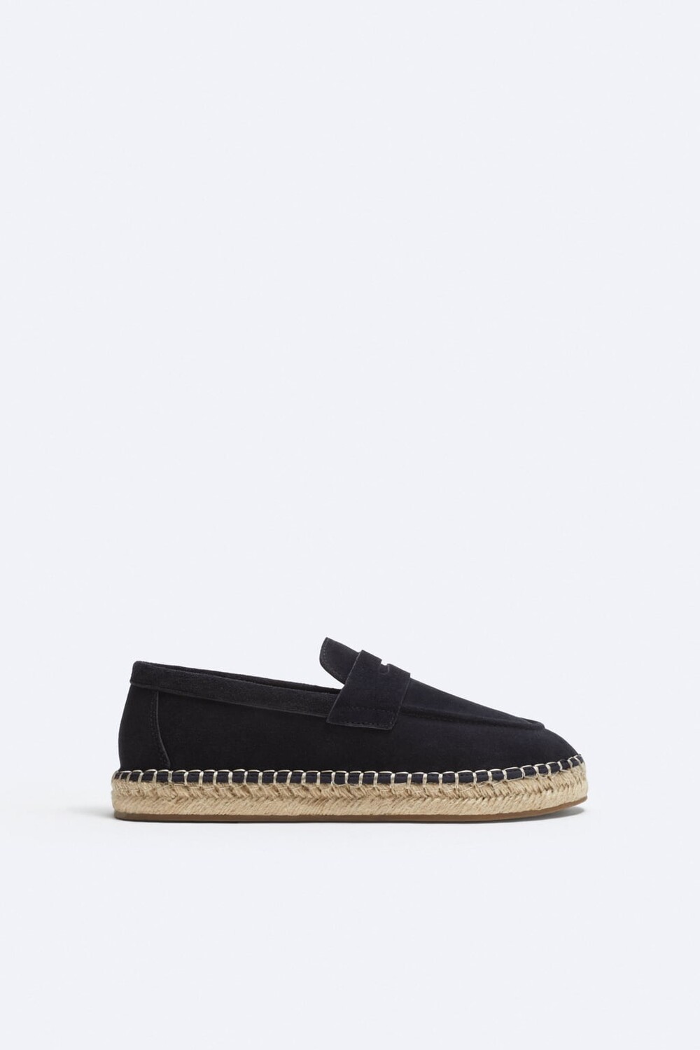 

Лоферы из замши и джута ZARA, синий