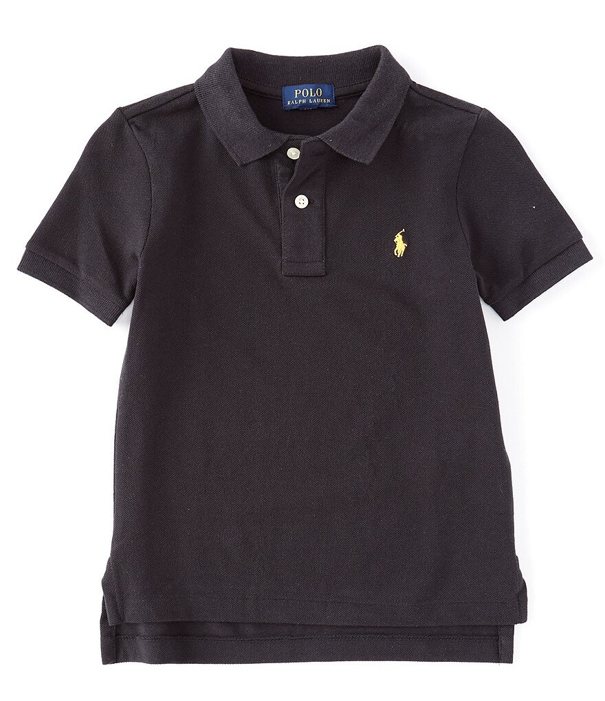 

Рубашка-поло с короткими рукавами и сеткой для мальчиков Polo Ralph Lauren Little Boys 2T-7, черный