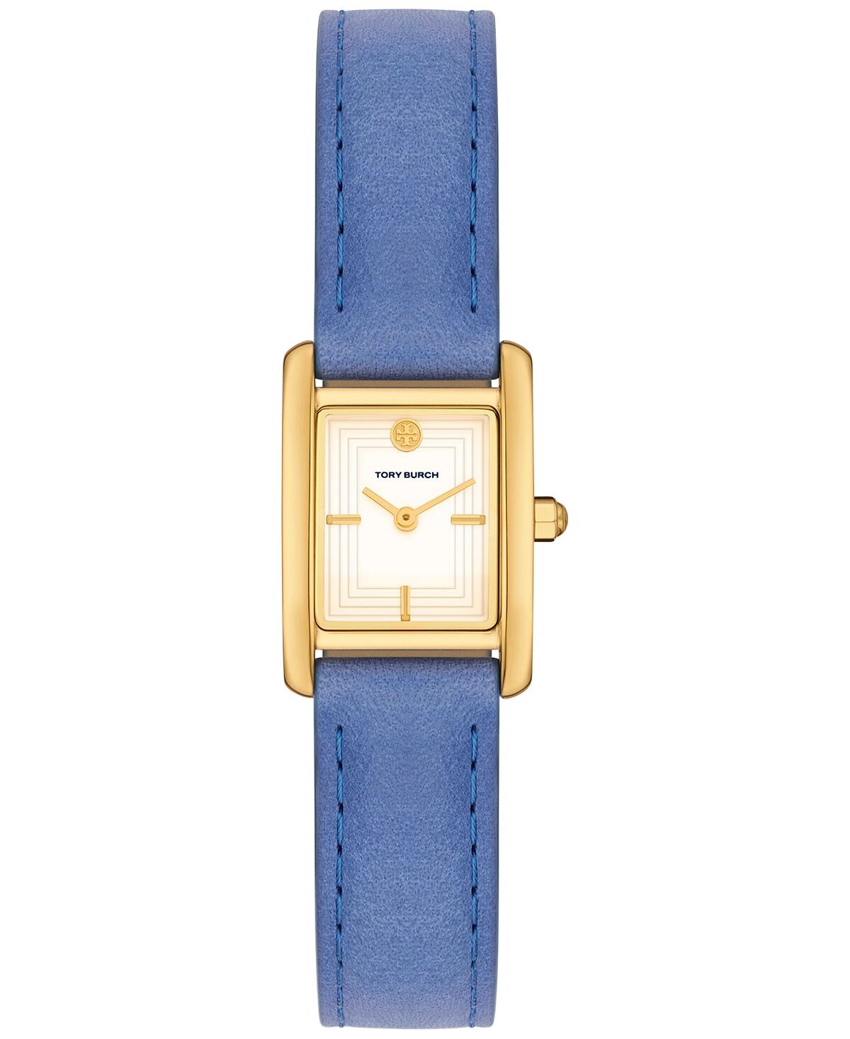 

Женские часы The Eleanor с синим кожаным ремешком, 19 мм Tory Burch, синий