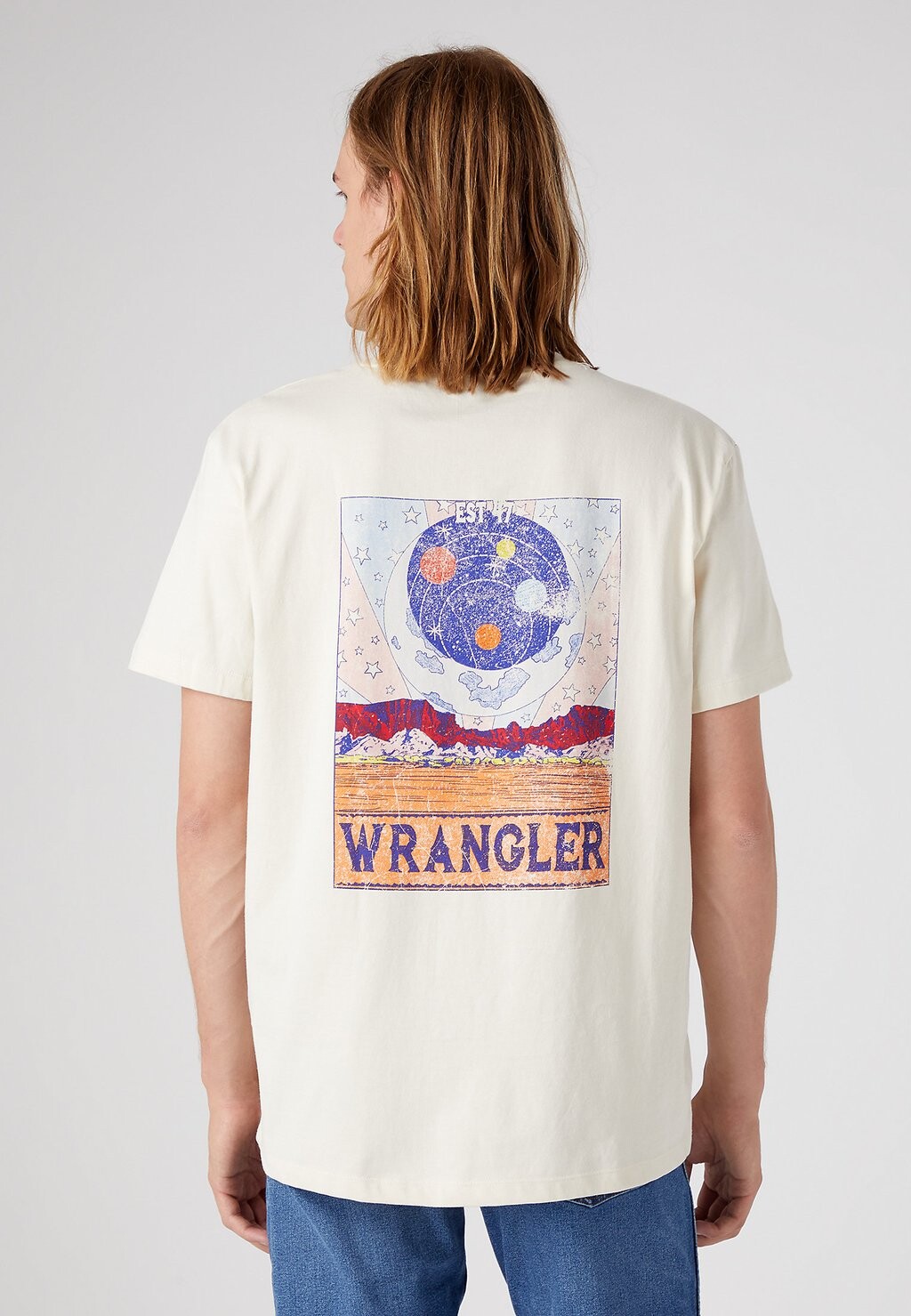 

Футболка с принтом Wrangler, молочный, Коричневый