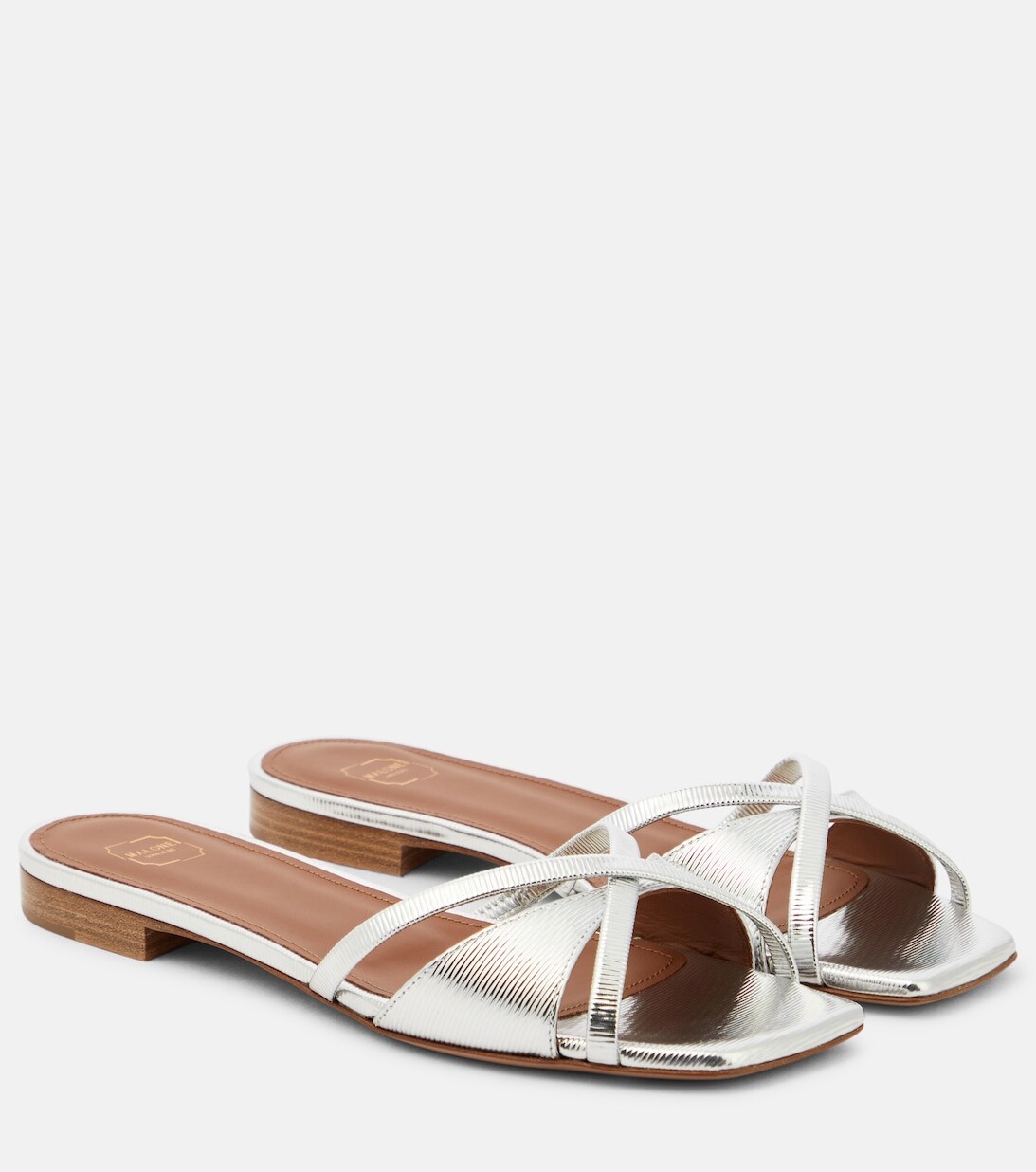 

Шлепанцы с тиснением Penn Malone Souliers, серебряный