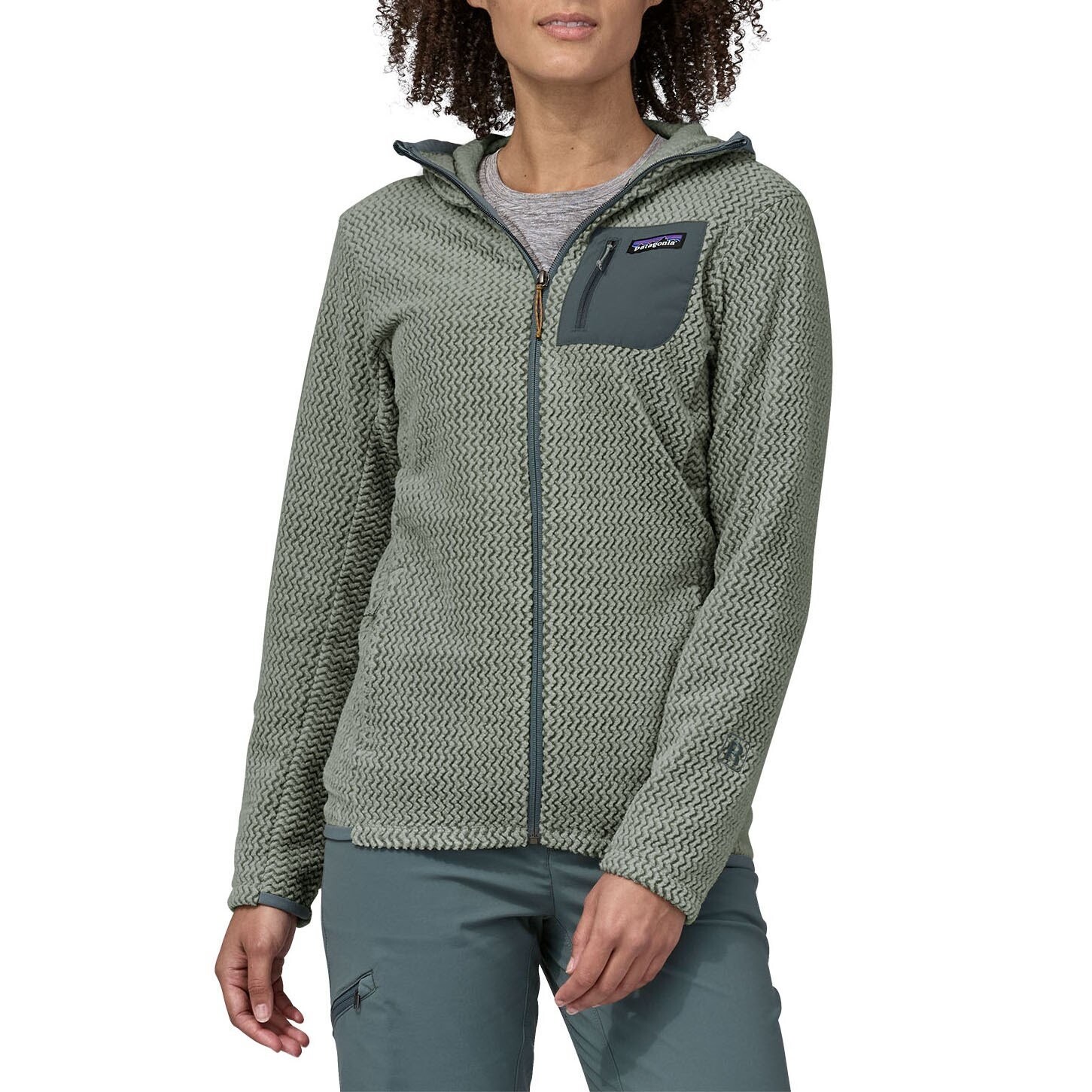 

Толстовка Patagonia R1 Air Full Zip, зеленый
