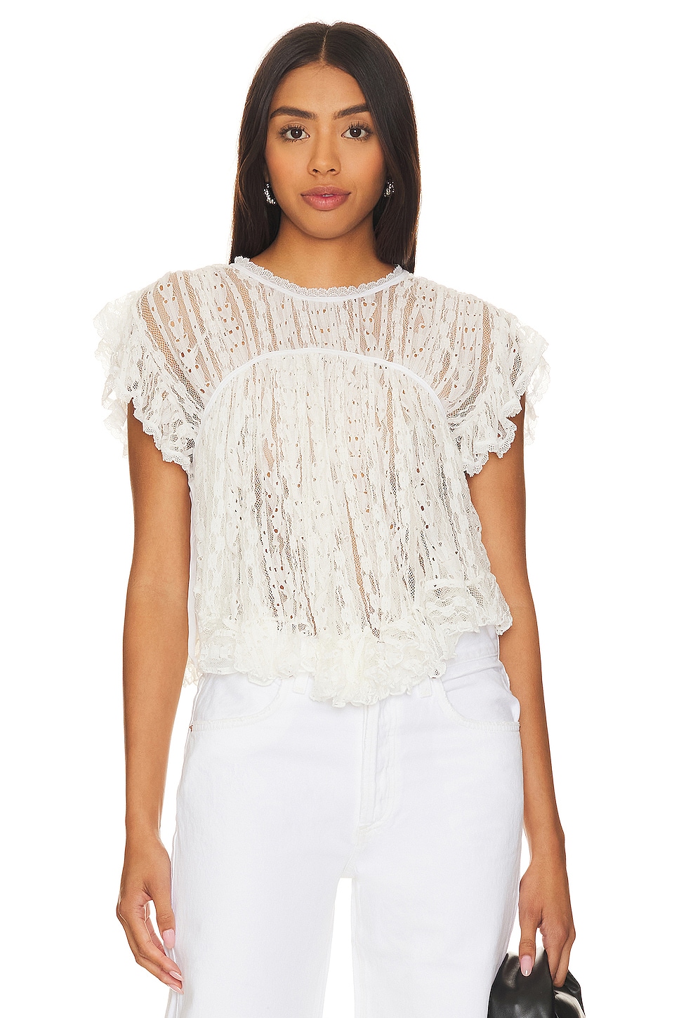 

Топ Free People Lucea Lace, цвет Optic White