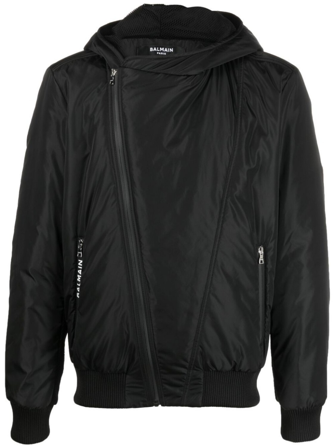 

Balmain куртка с капюшоном и логотипом, черный