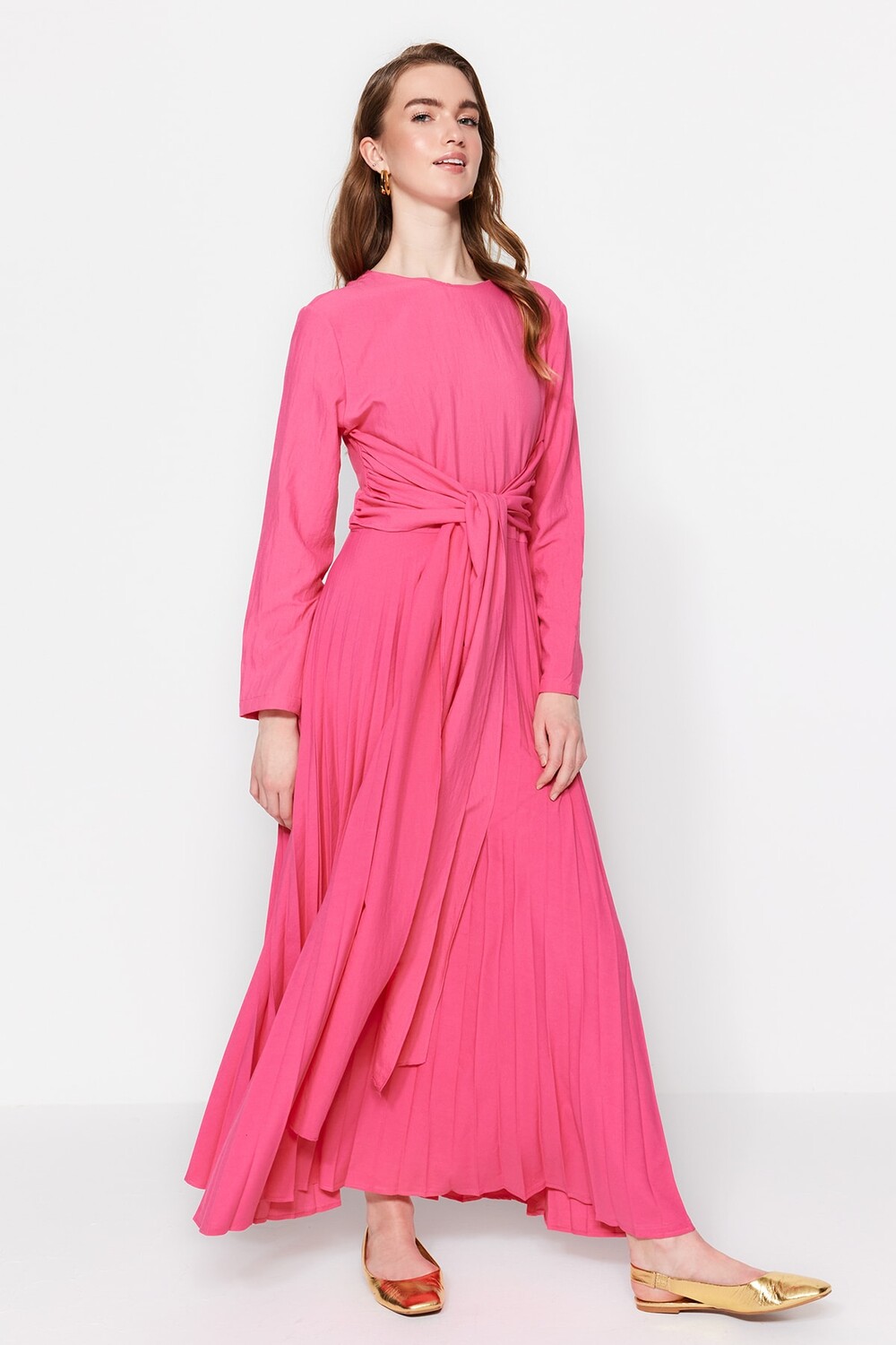 

Вечернее Платье - Розовый - Макси Trendyol Modest, розовый