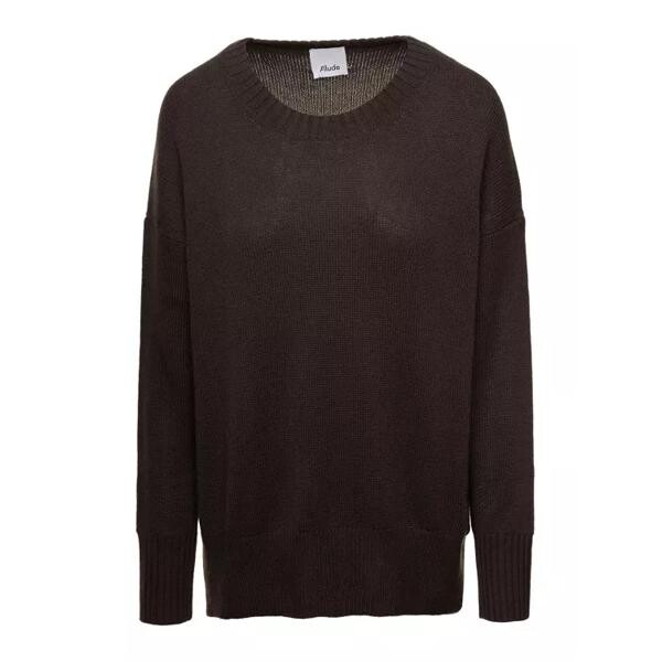 

Свитер sweater with u neckline in cashmere Allude, коричневый