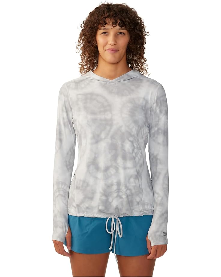 Худи Mountain Hardwear Plus Size Crater Lake Long Sleeve, цвет Grey Ice Spore Dye Print