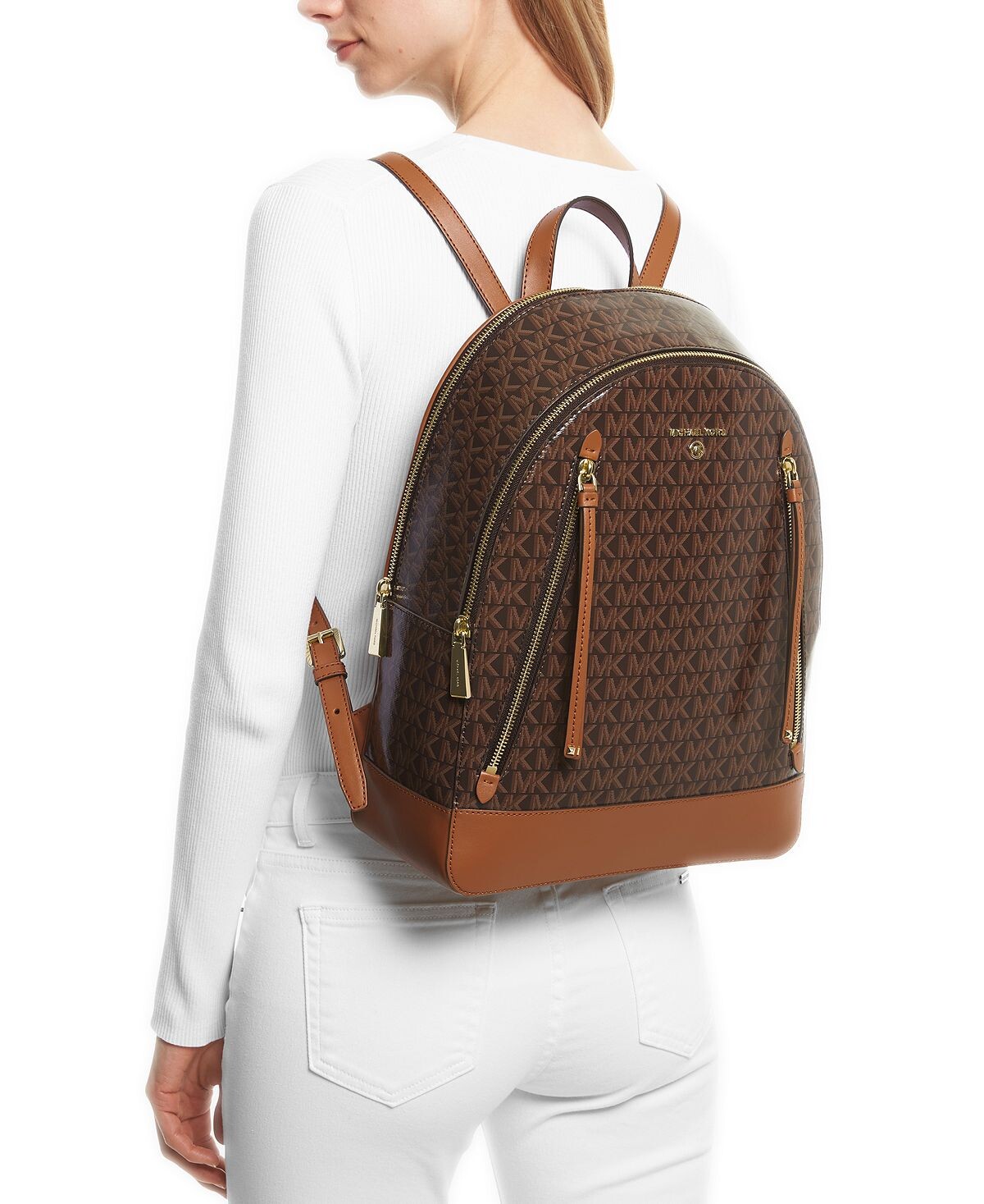 

Большой рюкзак с двойной молнией и логотипом Brooklyn Michael Kors