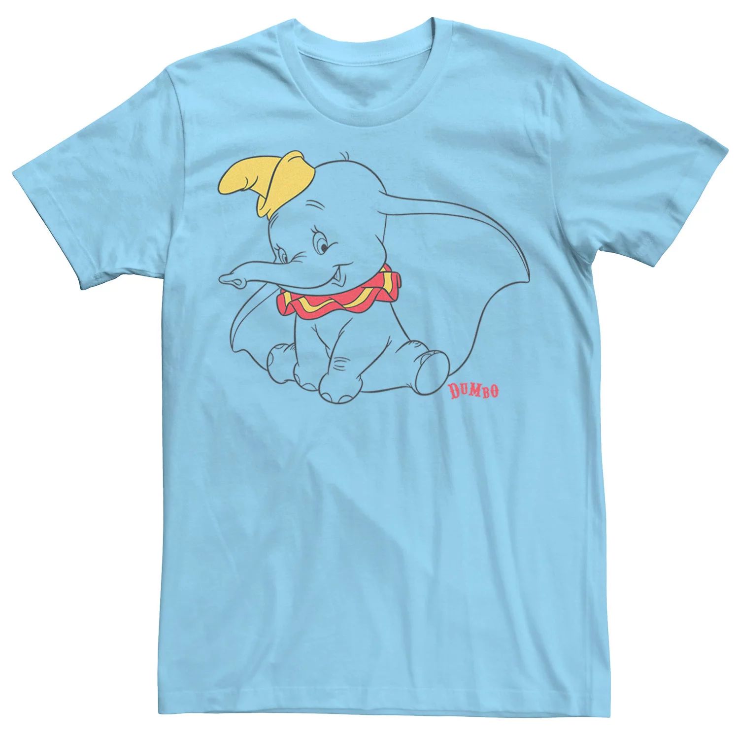 Мужская футболка с логотипом Dumbo Outline Disney, светло-синий