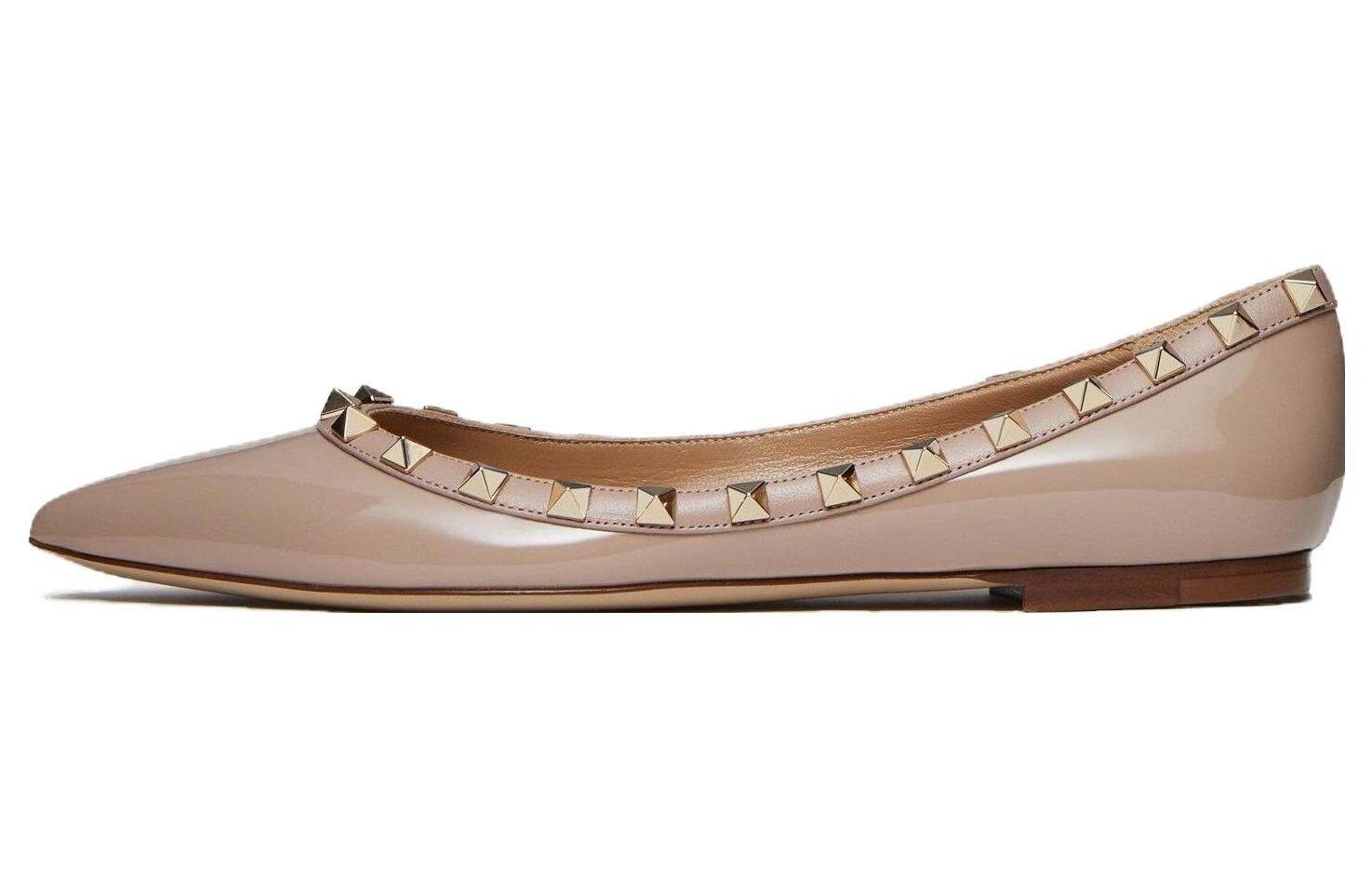 

Туфли на плоской подошве Valentino с заклепками Wmns телесного цвета