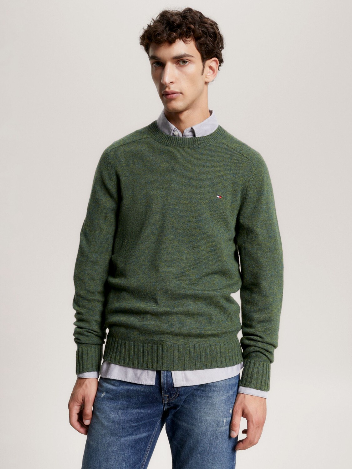 

Джемпер из мериносовой шерсти с круглым вырезом Tommy Hilfiger, зеленый