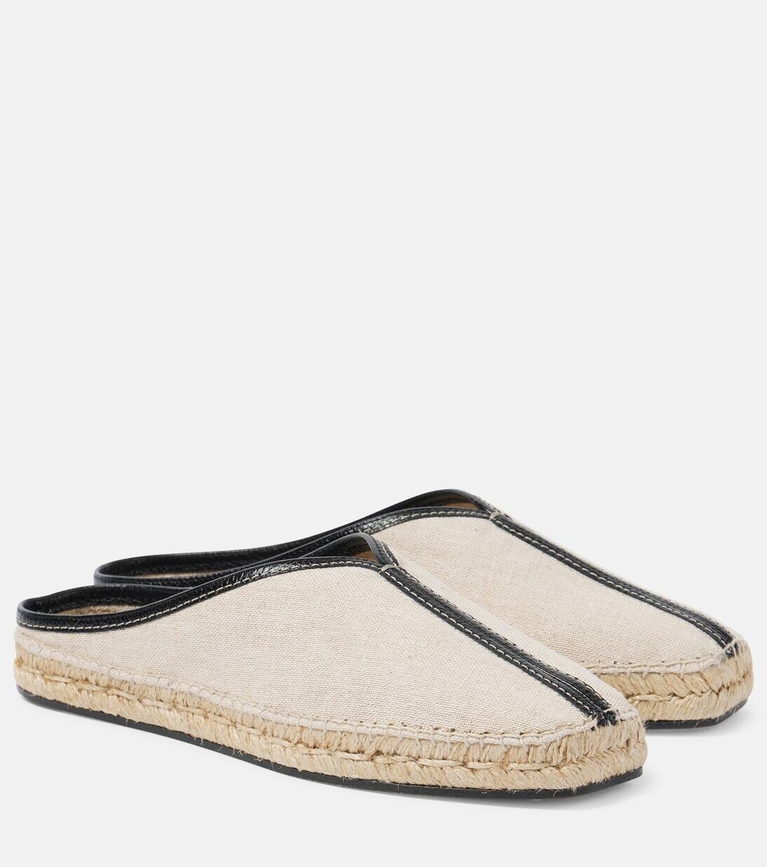 

Мюли Espadrille с кожаной отделкой Toteme, цвет ecru/black 231