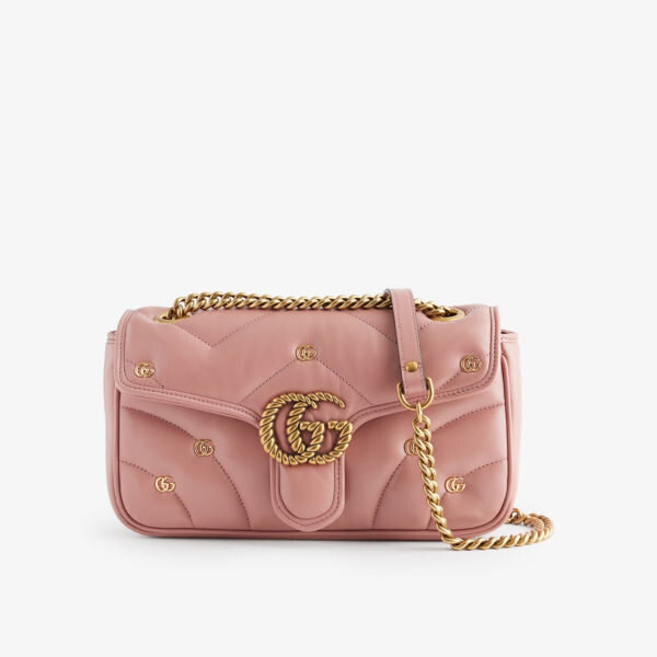 

Стеганая кожаная сумка через плечо marmont Gucci, цвет dusty carmine rose