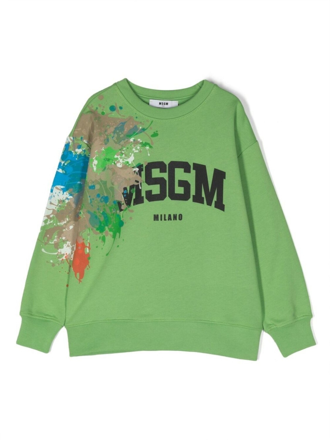 

MSGM Kids толстовка с эффектом разбрызганной краски и логотипом, зеленый