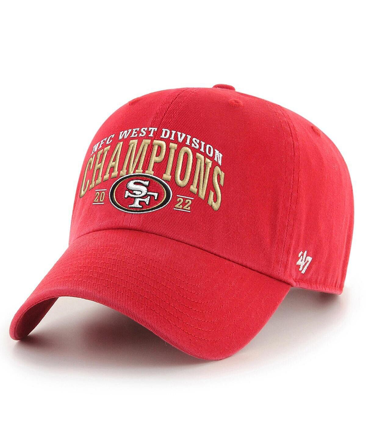 

Мужская регулируемая кепка Scarlet San Francisco 49ers 2022 NFC West Division Champions Clean Up '47 Brand