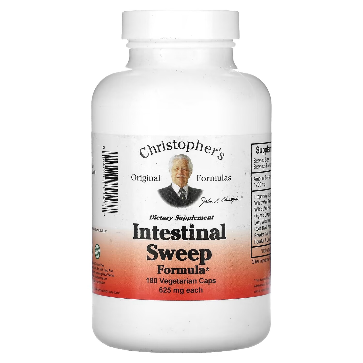 Формула Christopher's Original Formulas 625 мг для очистки кишечника, 180 капсул christopher s original formulas intestinal sweep formula 625 мг 180 вегетарианских капсул