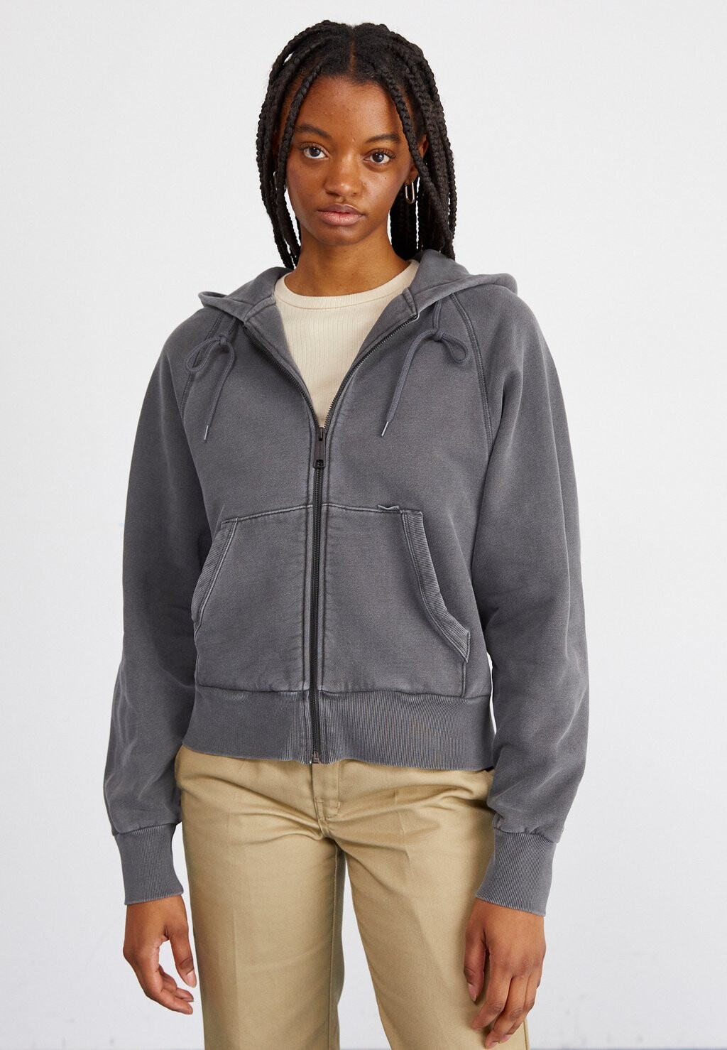 

Толстовка на молнии Hooded Taos Jacket Carhartt WIP, цвет flint