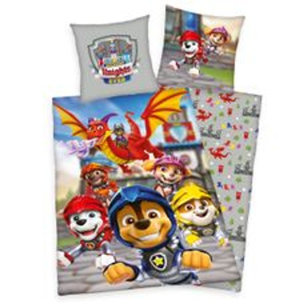 

Двусторонний комплект постельного белья Paw Patrol Rescue Knights 2 шт. 135х200см 80х80см Herding