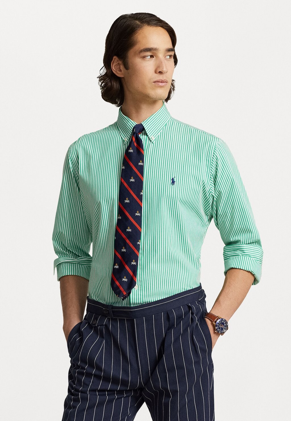 

Рубашка Long Sleeve Sport Polo Ralph Lauren, цвет summer emerald/white