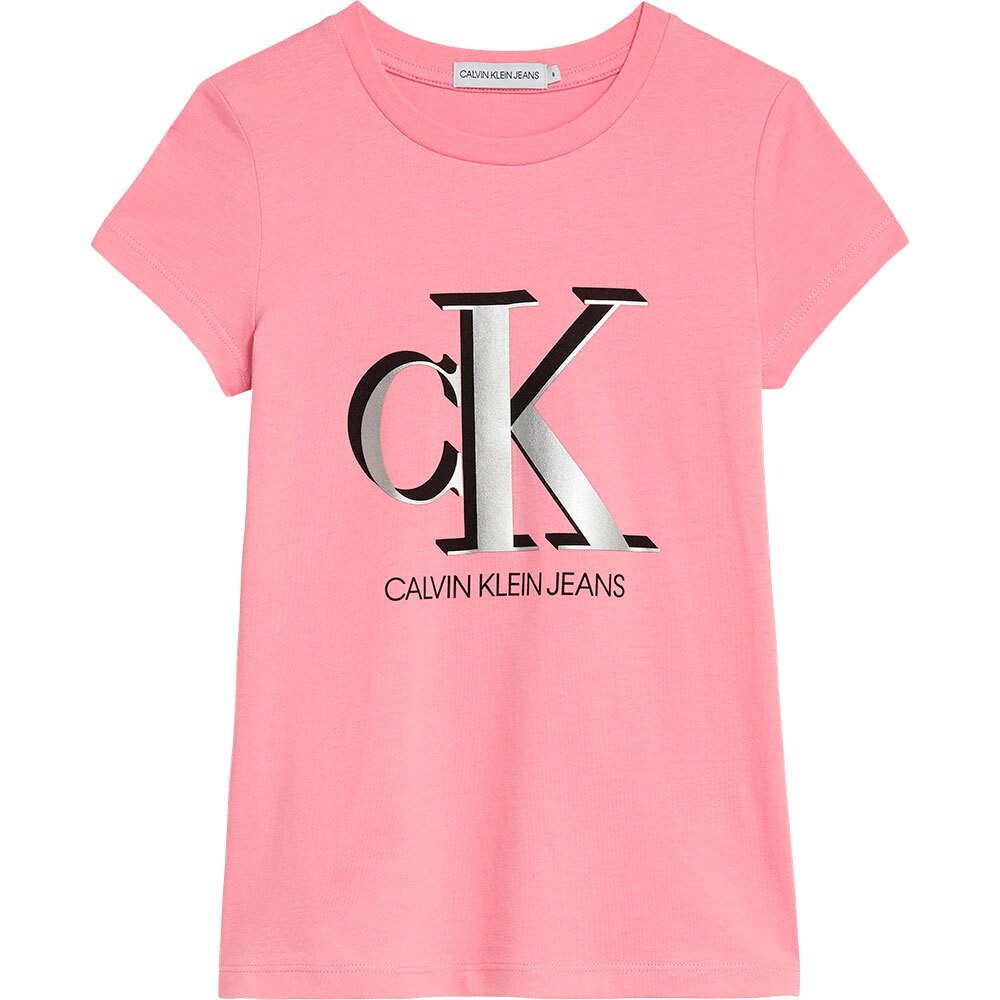 

Футболка Calvin Klein Contrast Monogram Slim, розовый