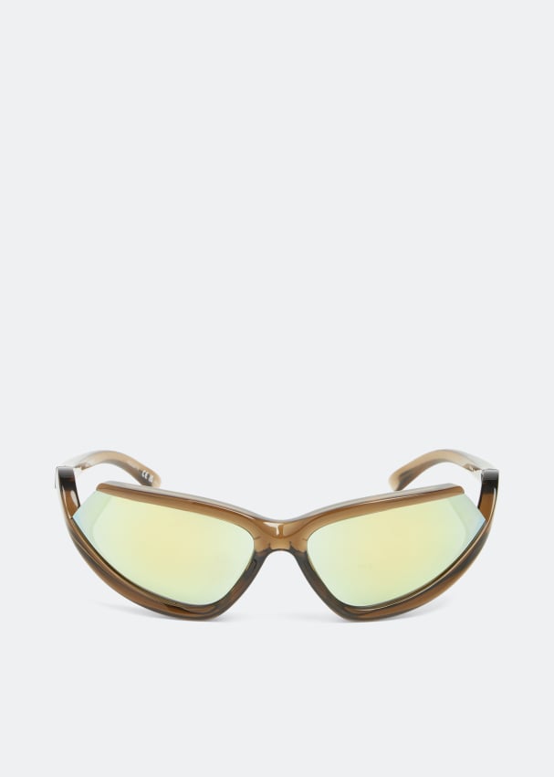цена Солнцезащитные очки Balenciaga Side Xpander Cat, зеленый