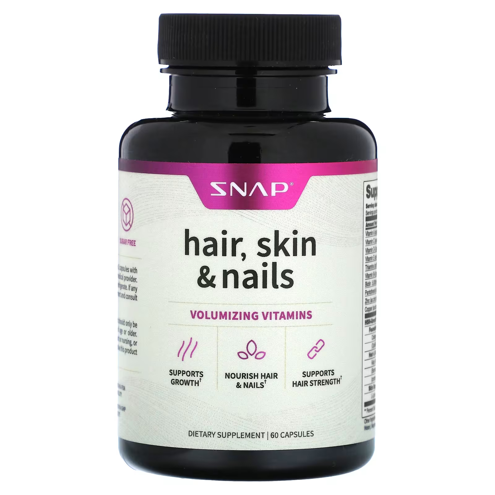 Витамины Snap Supplements волосы, кожа и ногти, 60 капсул appliednutrition более длинные и сильные волосы и ногти 60 жидких гелевых капсул