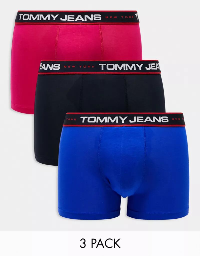 Набор из трех разноцветных плавок Tommy Jeans с логотипом на поясе Tommy Hilfiger цена и фото