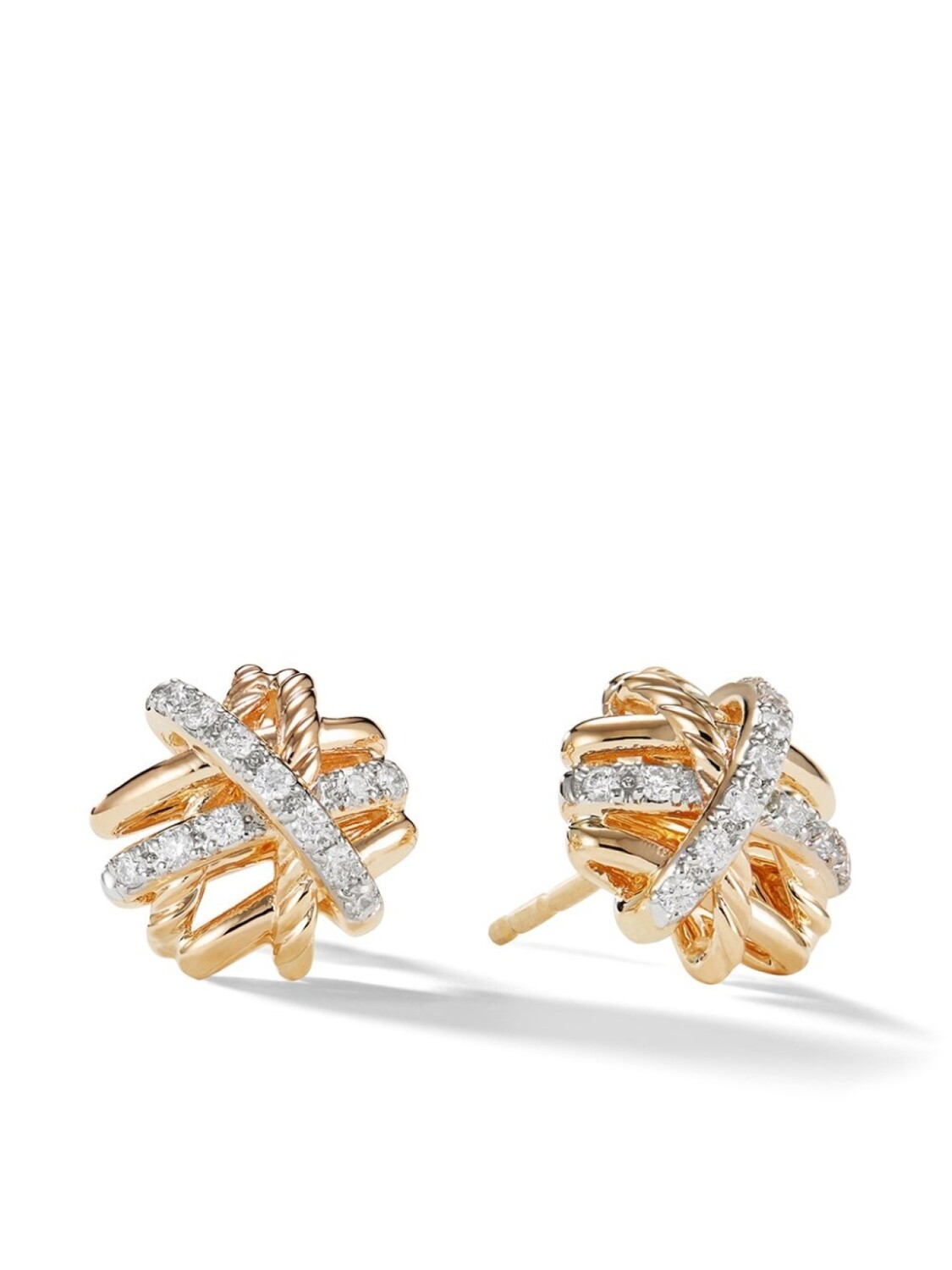 

Золотые серьги-гвоздики Crossover с бриллиантами David Yurman, золотой