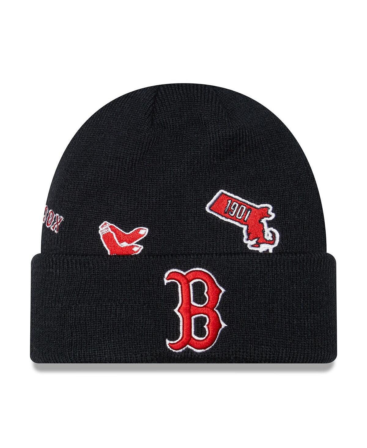 

Мужская темно-синяя вязаная шапка с манжетами Boston Red Sox Identity New Era