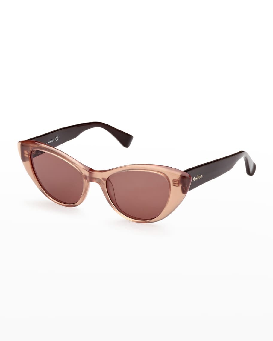 

Двухцветные пластиковые солнцезащитные очки «кошачий глаз» Max Mara
