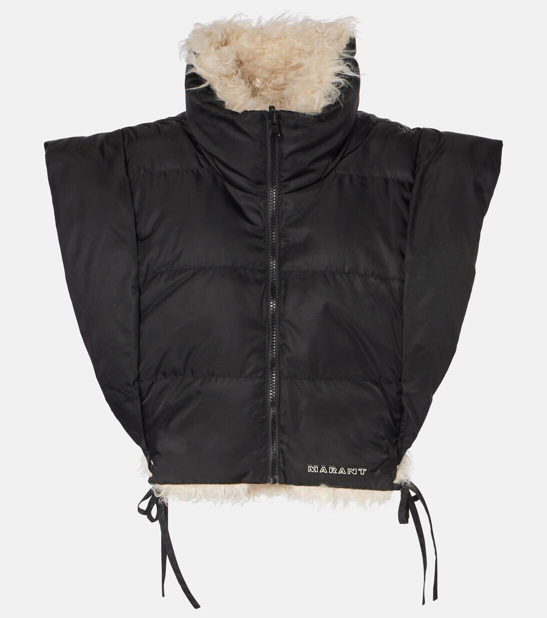 

Жилет с отделкой из искусственной овчины Marant Etoile, черный