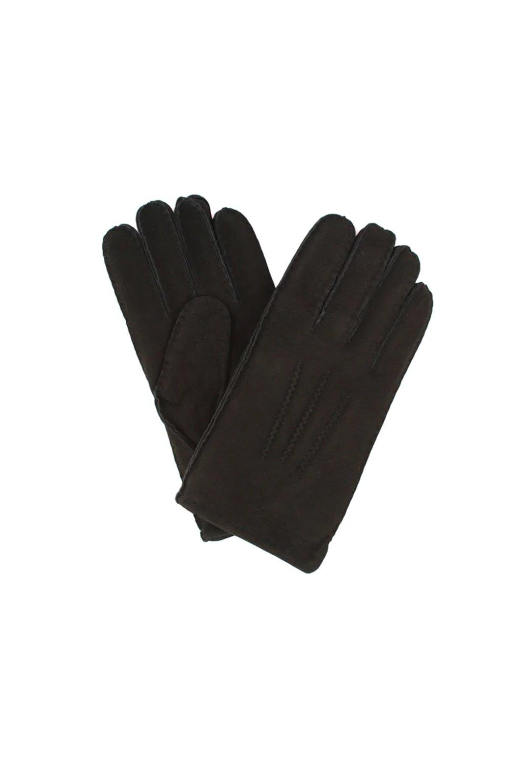 цена Перчатки из овчины с трехточечной строчкой Eastern Counties Leather, черный