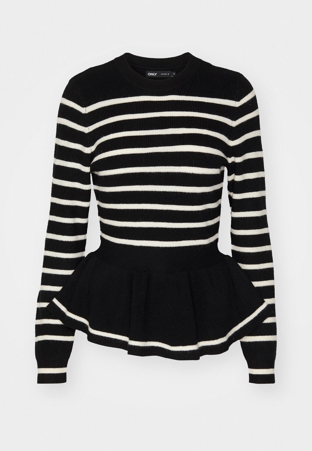 

Свитер Onlibi Peplum O Neck ONLY, цвет black/whitecap gray