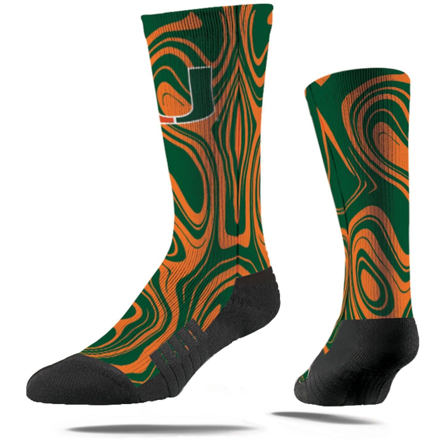 

Мужские носки Strideline Miami Hurricanes Oil Slick Crew