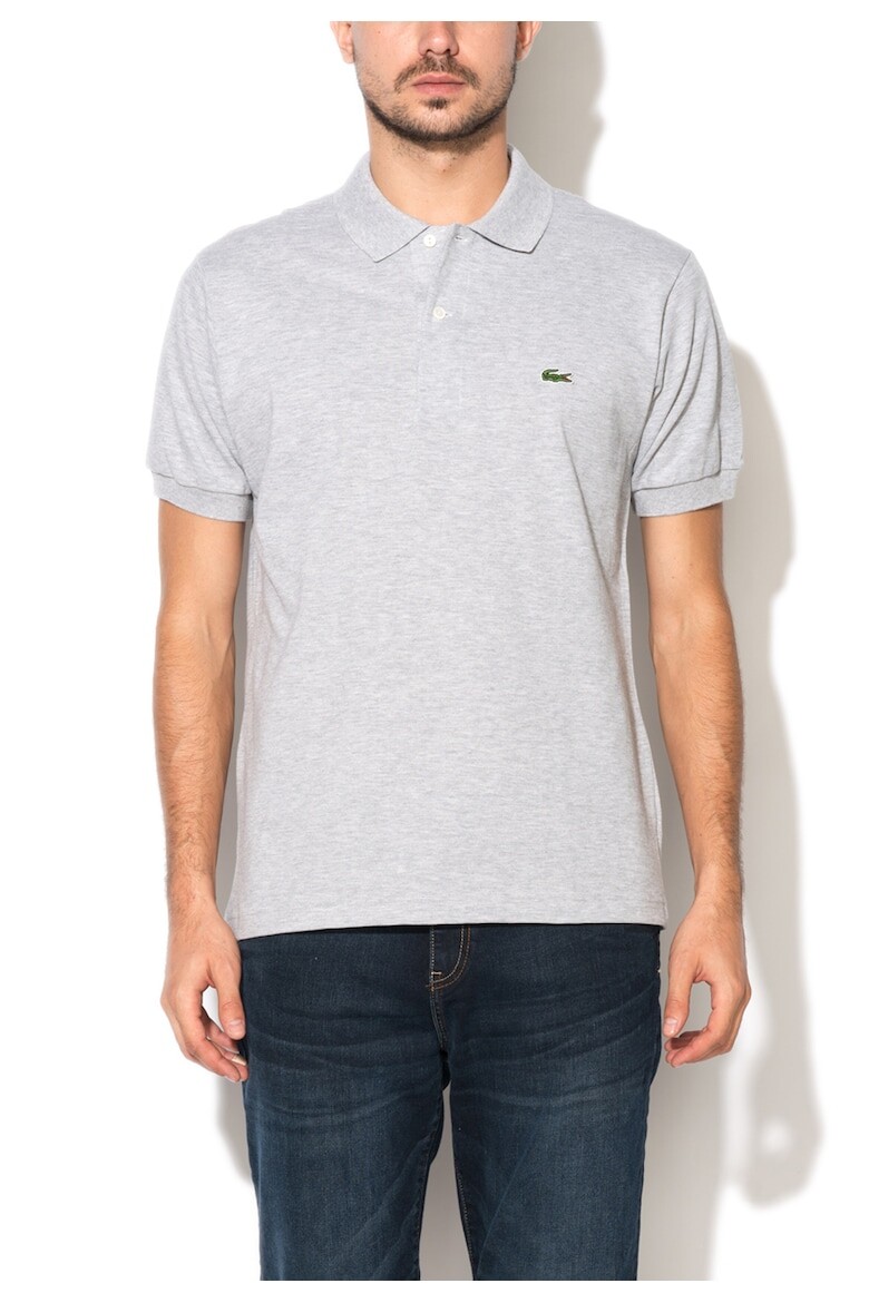 

Футболка из пике с воротником и логотипом Lacoste, серый