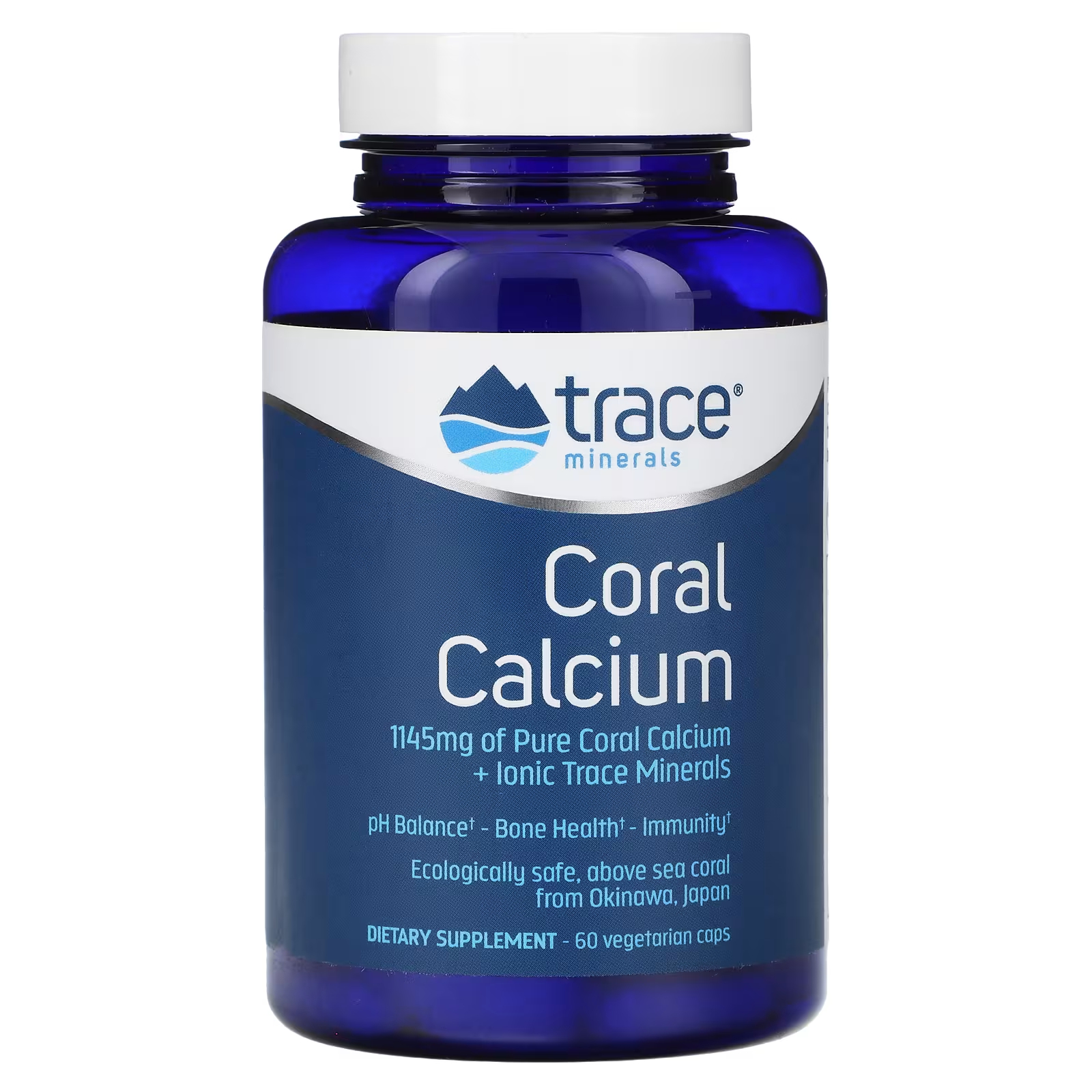 Trace Minerals Coral Calcium + Iconic Trace Minerals, 60 вегетарианских капсул Trace Minerals