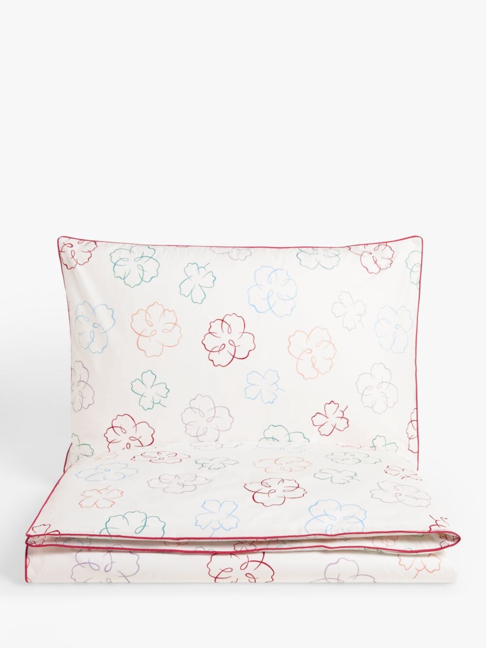 

Комплект пододеяльников и наволочек John Lewis Isabel с цветочным принтом, разноцветный, одиночный комплект